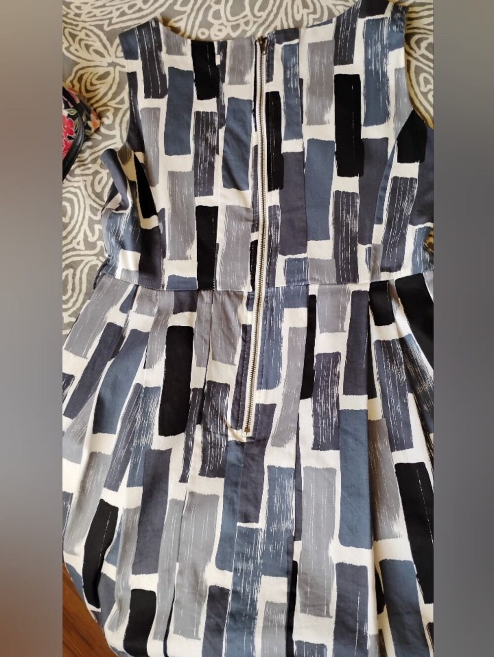 Sleeveless Retro Geometric Vintage Dress - image 3